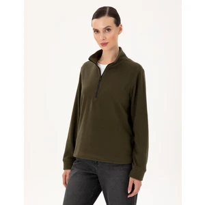 Pierre Cardin Kadın Haki Oversize Polar Sweatshirt 50300846-VR027