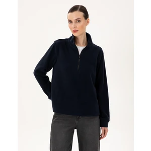 Pierre Cardin Kadın Lacivert Oversize Polar Sweatshirt 50300846-VR033
