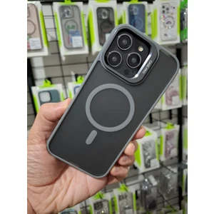 iPhone 16 Pro Max Uyumlu Kamera Lens Koruma Hediyeli Magsafe Özellikli Standlı Lüks Kılıf