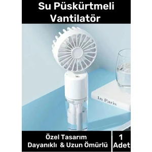 Özel Üretim Taşınabilir 3 Kademeli 1200 Mah USB Şarjlı Su Hazneli Püskürtmeli Mini Klima Vantilatör