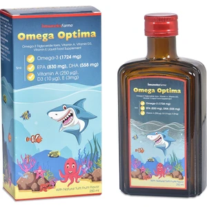 Imuneks Farma Omega Optima Omega-3 Vitamin A Vitamin D3 Vitamin E İçeren Sıvı Takviye Edici Gıda 250 ml