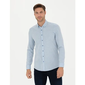 Pierre Cardin Erkek Açık Mavi Slim Fit Uzun Kollu Gömlek 50280214-VR003