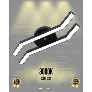 Hegza Lighting Pesca (Siyah Kasa, Sarı Işık) Ledli Modern Plafonyer LED Avize Salon Mutfak Oturma Odası Antre Hol Çocuk Odası LED
