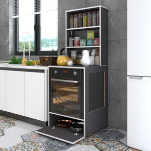 Kenzlife ankastre fırın dolabı hümeyra gri 165*60*56 mutfak kapaklı