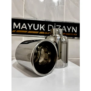 Mayuk Dizayn 120MM Paslanmaz Krom Egzoz Ucu 120'LIK Her Araca Uyumlu Egzoz Ucu 2 Adet Set