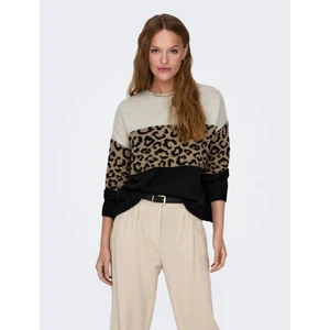 Leopar Desenli Renk Geçişli Oversize Kazak