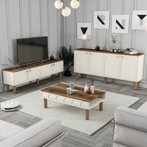 Variant Mobilya Variant Bohem 3 Lü Salon Takımı - Krem