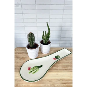 Şura Mutfak Seramik Yatay Yuvarlak Kirli Kaşık Altlığı Kaşıklık