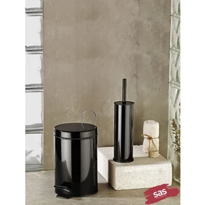 Sas Siyah çöp kovası wc fırça set 2 li set 5 lt
