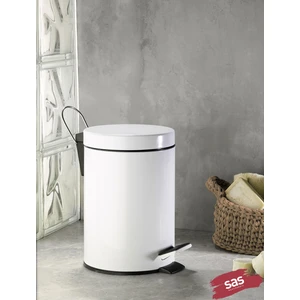 Beyaz Pedallı Banyo & Mutfak Çöp Kovası 5LT