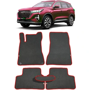 Chery Tiggo 7 Pro/max 3D Havuzlu Paspas Siyah 2023-SONRASI Fitil Rengi Kırmızı