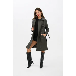 Koza Butik Kadın Deri Kuşaklı Trençkot 2500-25