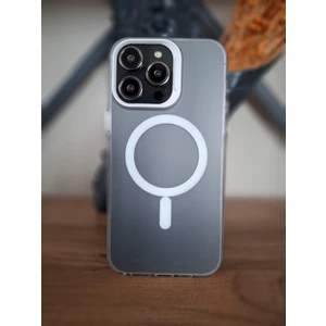 iPhone 15 Pro Max Magsafe Manyetik Şarj Özellikli Arkası Buzlu Transparan Kamera Çıkıntılı Kılıf