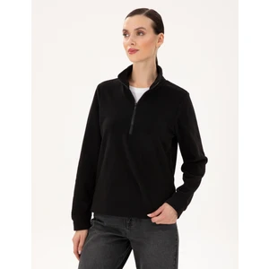Pierre Cardin Kadın Siyah Oversize Polar Sweatshirt 50300846-VR046