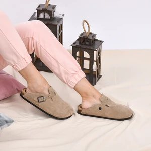 Deri Vizon Tüylü Terlik