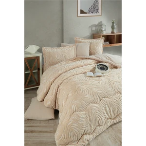 Wellsoft Jakarlı Çift Kişilik Uyku Seti Reste Bej