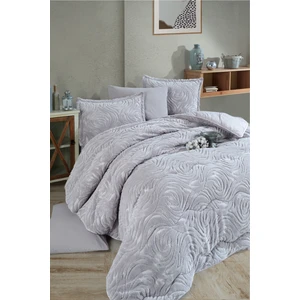 Wellsoft Jakarlı Çift Kişilik Uyku Seti Reste Gri