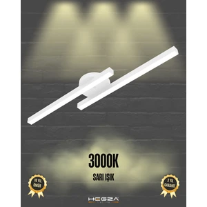 Hegza Lighting Marea ( Beyaz Kasa, Sarı Işık ) Ledli Modern Plafonyer LED Avize, Salon, Mutfak, Oturma Odası