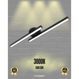 Hegza Lighting Marea ( Siyah Kasa, Sarı Işık ) Ledli Modern Plafonyer LED Avize, Salon, Mutfak, Oturma Odası