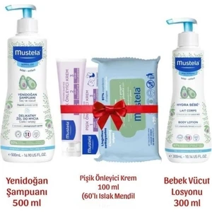 Yenidoğan Şampuan 500 ml + Pişik Kremi + Islak Mendil 60 Yaprak + Bebe Body Lotion 300 ml