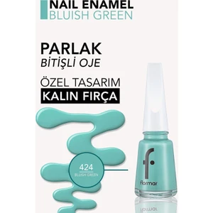 Nail Enamel Yüksek Pigmentli & Parlak Bitişli Oje (424 Bluish Green)