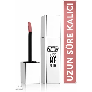 Shine Kiss Me More Yoğun Renk Veren Kalıcı Likit Parlak Ruj (005 Rare Beauty) 8682536083751