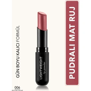Lightweight Lip Powder Ultra Hafif Nemlendirici Stick Mat Ruj (006 Routine For Me) 8682536061742