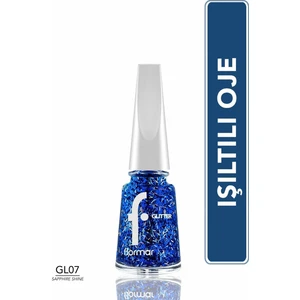Glitter Yarı Transparan & Parlak Bitişli Simli Oje (GL07 Sapphire Shine) 8682536049832