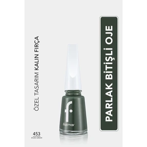 Nail Enamel Yoğun Renk Veren Uzun Süre Kalıcı Parlak Oje (453 Khaki Green) 8682536036146