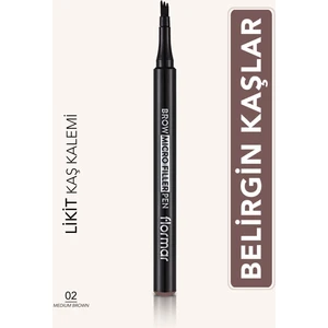 Flormar-Tarak Uçlu ve Doğal Etkili Brow Micro Filler Likit Kaş Kalemi (002 Orta Koyu Kahve) 8682536038522