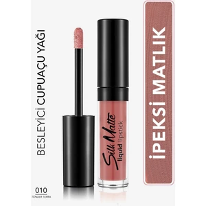 Flormar-İpeksi His Veren Silk Matte Nemlendirici ve Besleyici Mat Likit Ruj (010 Soluk Kahve) 8690604505371