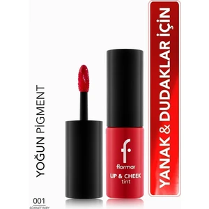 Lip & Cheek Su Bazlı 2'si 1 Arada Çok Amaçlı Jel Tint (001 Scarlet Ruby) 8682536066884