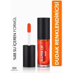 Water Lip Stain Yoğun Renk Veren Uzun Süre Kalıcı Mat Dudak Tint'i (004 Orange Juice) 8682536042192