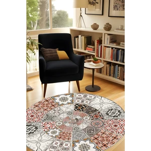 Noble Halı Dijital Baskı Patchwork Model Dekoratif Makinada Yıkanabilir Yuvarlak Mutfak Halısı Koridor Halısı