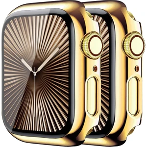 Apple Watch 9/8/se/7/6/5/4/3/2/1 Seri Uyumlu 45MM 44MM 42MM 41MM 40MM 38MM Akıllı Saat Parlak Şık Kasalı Ekran Koruyucu