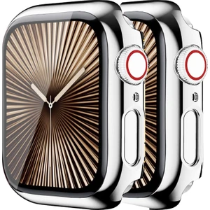 Apple Watch 9/8/se/7/6/5/4/3/2/1 Seri Uyumlu 45MM 44MM 42MM 41MM 40MM 38MM Akıllı Saat Parlak Şık Kasalı Ekran Koruyucu