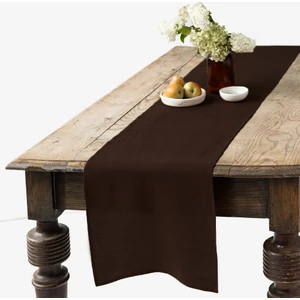 Premium | Keten Koyu Kahve Runner 40 x 150 Cm
