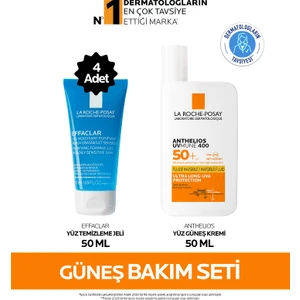 La Roche-Posay Suya ve Tere Dayanıklı, UVA/UVB Korumalı, Parfüm ve Paraben İçermeyen 2'li Güneş Kremi Seti 50 ml + 50 ml