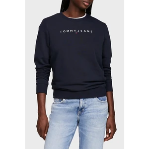 Tommy Jeans Pamuk Karışımlı Regular Fit Bisiklet Yaka Logolu Sweat Bayan Sweat DW0DW17323 C1G