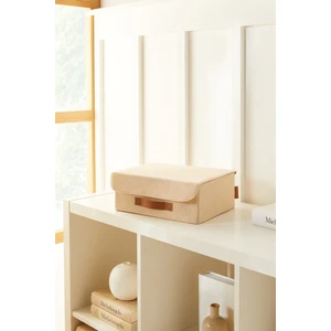 Ocean Home Textile Çekmece Içi Jüt Keten Kumaş Kapaklı Kutu 30  x  23  x  11 cm