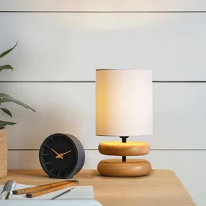 Nuna Krem Kumaş El Yapımı Ahşap Abajur 241720