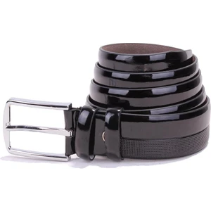 DMK26-304 Siyah Rugan 3,5 cm Suni Deri Erkek Kemer