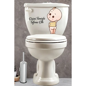 Echo Home Klozet Sticker Çişini Temizle Sifonu Çek Temalı Banyo Tuvalet Sticker