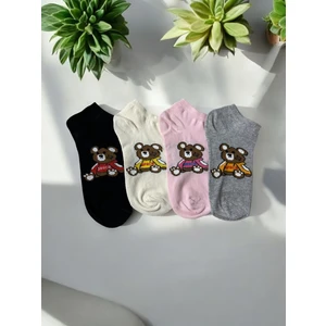 4'lü Teddy Bear Sneaker Çorap