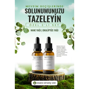 Nefes ve Burun Tıkanıklığı Için Açıcı Saf & Doğal Nane ve Okaliptüs Uçucu Yağ Seti