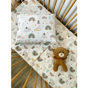Ozz Baby Nevresim Takımı Gökkuşağı Temalı, Fermuarlı, %100 Pamuk , 100X150 Bebek Nevresim Takımı