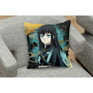 Owl Bag Demon Slayer Muichiro Desenlı Kare Yastık Kılıfı