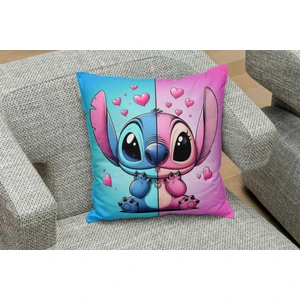 Owl Bag Stitch ve Lilo Desenlı Kare Yastık Kılıfı
