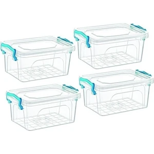 Nfm Home Plastik Dikdörtgen Saklama Kabı 3,5 Lt 4'lü