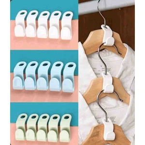 MEYRE ASKI ÇOĞALTICI KANCA 10 ADET ELBISE KIYAFET ASKILIK KLİPS SETİ DOLAP TOPLAYICI RAF İÇİ DÜZENLEYİCİ RENKLİ